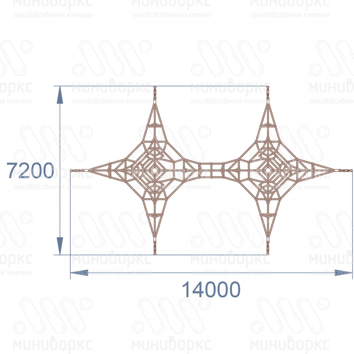 Канатные конструкции Пирамиды – P-0958-3w-Ral7016 | картинка 6